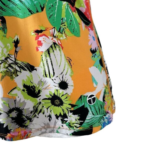 Trina Turk Orange Tropical Print High Neck Activewear Bra Tank Top - Picture 4 of 8